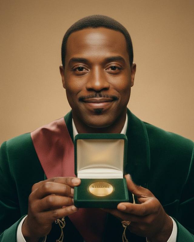Prince NiPrin holding an open gift box
